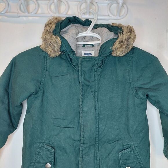 Old Navy Kid's Hooded Coat with Removable Faux Fur Trim - Picture 3 of 13